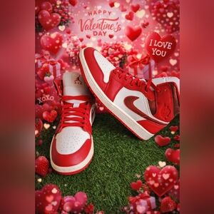 NEW Nike Air Jordan 1 Mid SE Cracked Leather Red Women's Size 11 Mens 9.5